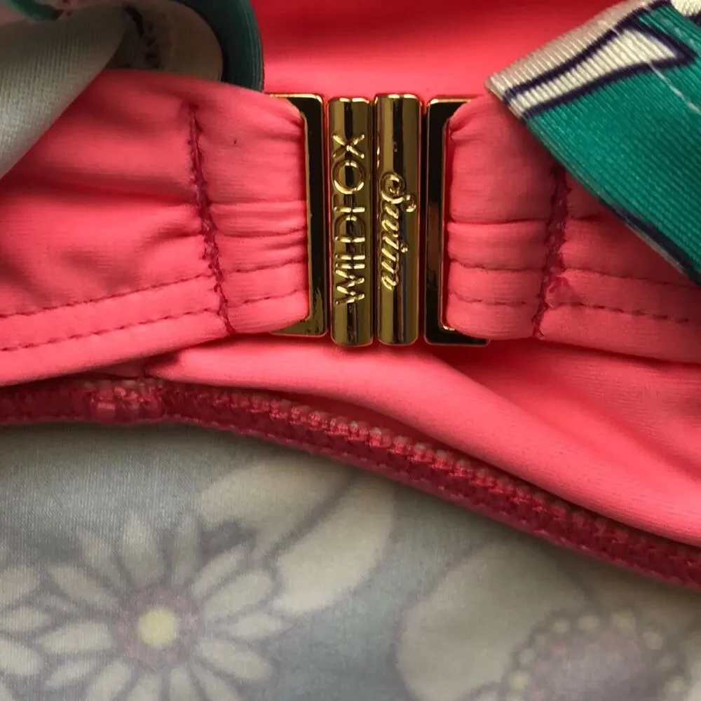 NWT Wildfox 60s Floral Swim Bandeau Top Size S